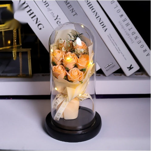 Preserved Fresh Flower Rose Bouquet Plastic Cover Valentine's Day Decoration