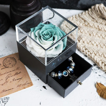 Eternal Flower Rose Jewelry Box for Birthday Presents Valentines Day Wedding Gift