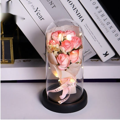 Preserved Fresh Flower Rose Bouquet Plastic Cover Valentine's Day Decoration